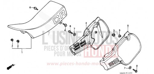 SEAT/SIDE COVER (1) CR250RE de 1984